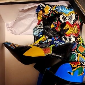 Color Skin thigh boots Bow